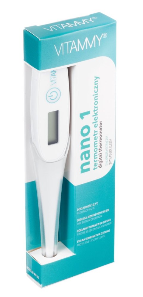 VITAMMY NANO 1 Termometr elektroniczny z alarmem gorączki, termometr piórkowy