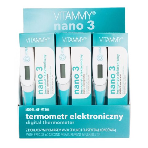 VITAMMY NANO 3 Termometr elektroniczny z elastyczną końcówką, termometr piórkowy