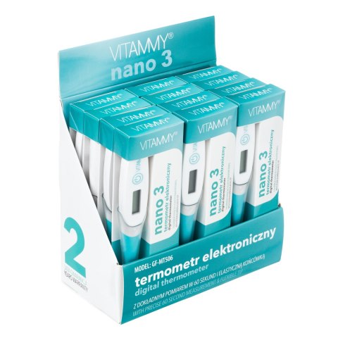 VITAMMY NANO 3 Termometr elektroniczny z elastyczną końcówką, termometr piórkowy
