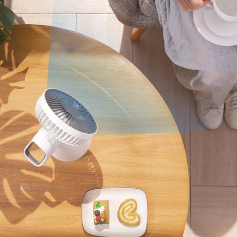 VITAMMY DREAM DESK FAN RÓŻOWY Mini wentylator biurkowy USB, 3 tryby, z lustrem i LCD