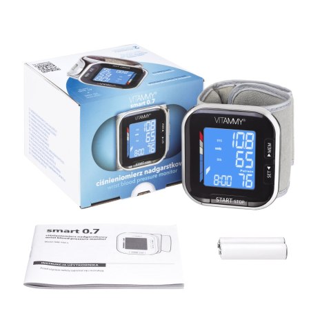 VITAMMY SMART 0.7 CZARNY Ciśnieniomierz nadgarstkowy, funkcja WHO i IHB