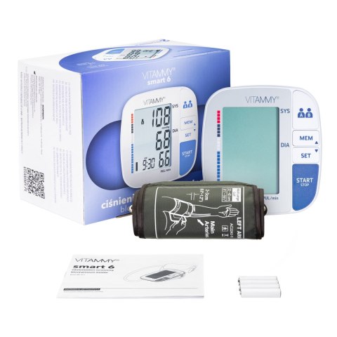 VITAMMY SMART 6 Ciśnieniomierz naramienny, delikatny pomiar, 2×250 pamięci