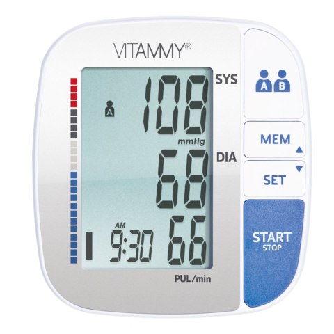 VITAMMY SMART 6 Ciśnieniomierz naramienny, delikatny pomiar, 2×250 pamięci