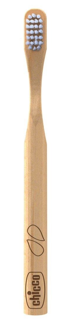 CHICCO 3+ Szczoteczka bambusowa dla dzieci, naturalne włosie i antybakteryjna rączka