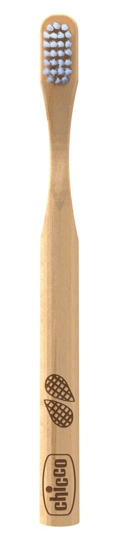 CHICCO 3+ Szczoteczka bambusowa dla dzieci, naturalne włosie i antybakteryjna rączka