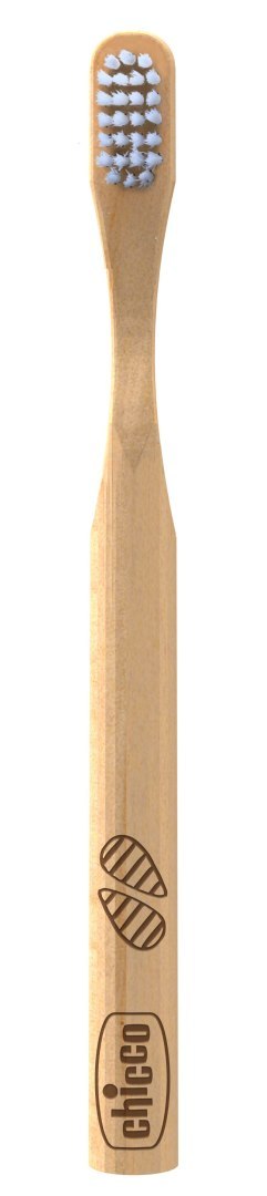 CHICCO 3+ Szczoteczka bambusowa dla dzieci, naturalne włosie i antybakteryjna rączka