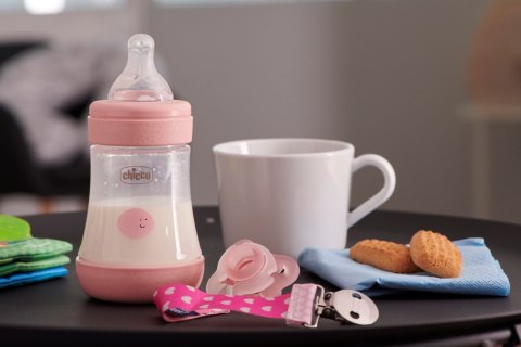 CHICCO GIRL Zestaw dla noworodka butelka antykolkowa Perfect5, smoczek mini soft, taśma