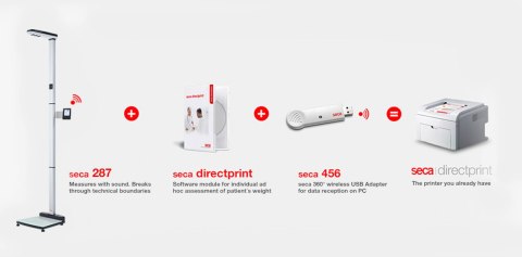SECA 287 DP KL III Ultradźwiękowa stacja pomiarowa do badania wzrostu i wagi