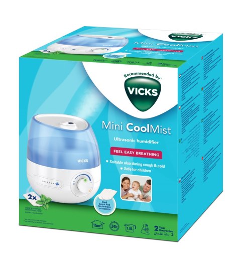 VICKS MINI COOL MIST VUL525E4 Nawilżacz ultradźwiękowy z podwójnym VapoPad