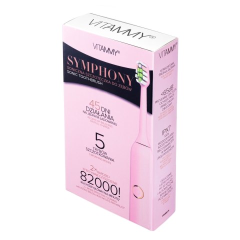 VITAMMY SYMPHONY ALL PINK/ROSE GOLD Szczoteczka soniczna do zębów z komfortową obudową