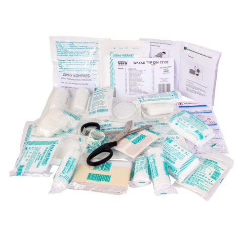 VERA Wkład do apteczki, kompletne uzupełnienie z chustami i opatrunkami