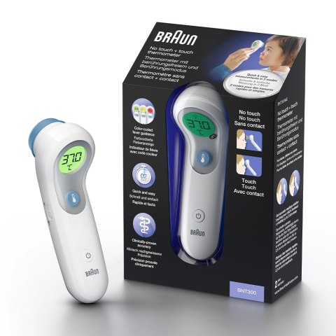 BRAUN BNT300 Termometr bezdotykowy i dotykowy do czoła, szybki i dokładny pomiar