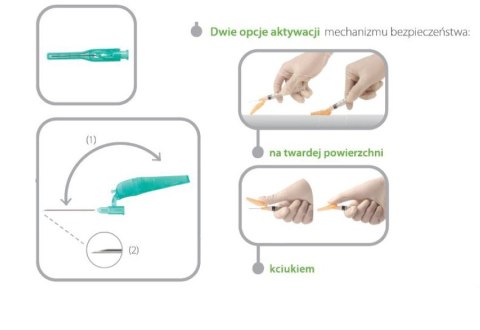 SOL-M SOL-CARE 21G 1 1/2" 0,8x40 mm Igła bezpieczna z blokadą, do iniekcji, 100 szt.