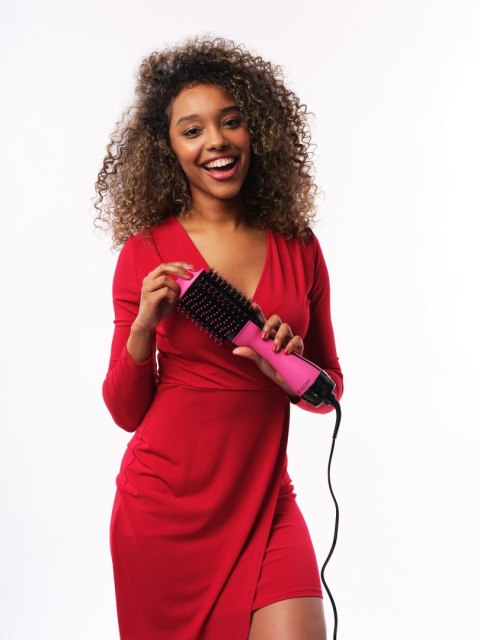 REVLON RVDR5222 PINK Suszarko-lokówka do włosów, owalna szczotka, jonizacja