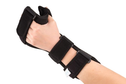 QMED SILVER LEWA ROZM. L Szyna na dłoń i przedramię z ujęciem kciuka, czarna