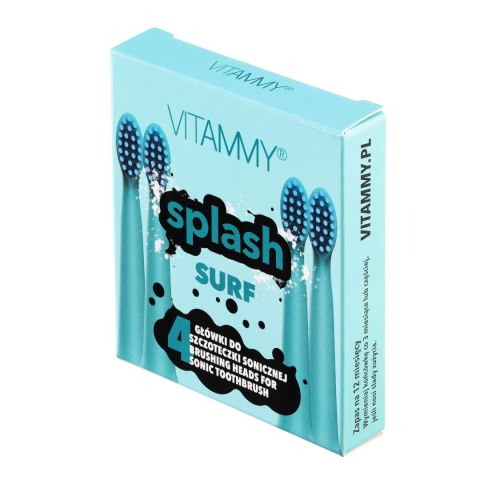 VITAMMY SPLASH SURF Końcówki do szczoteczki sonicznej, kolor niebieski, 4 szt.