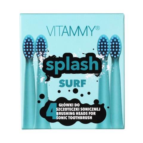 VITAMMY SPLASH SURF Końcówki do szczoteczki sonicznej, kolor niebieski, 4 szt.