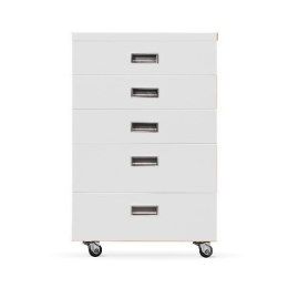 UBM AS-5 Szafka stomatologiczna pięcioszufladowa, blat szklany, front biały