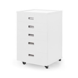 UBM AS-5 Szafka stomatologiczna pięcioszufladowa, blat szklany, front biały