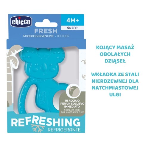 CHICCO 4M+ Gryzak na ząbkowanie, koala ze stalą nierdzewną, dla chłopca