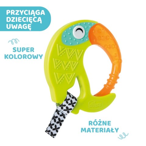 CHICCO 6M+ 240 ml Gryzak na ząbkowanie, wodny tukan, chłodzący
