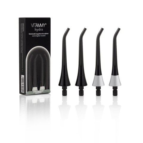 VITAMMY HYDRA CZARNE Końcówki do irygatora, precyzyjne czyszczenie, 4 szt.