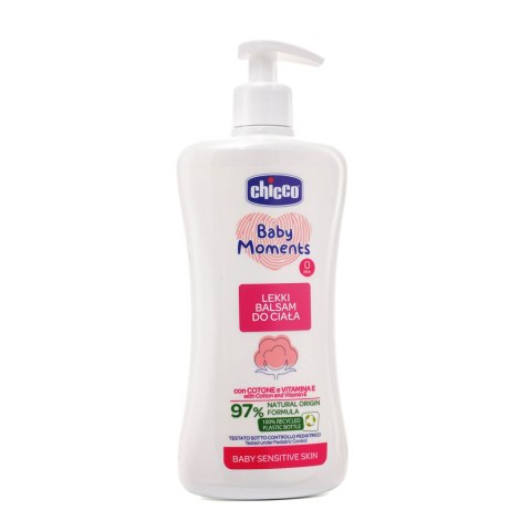 CHICCO BABY MOMENTS 0M+ 500 ml Lekki balsam do ciała, olejek bawełniany