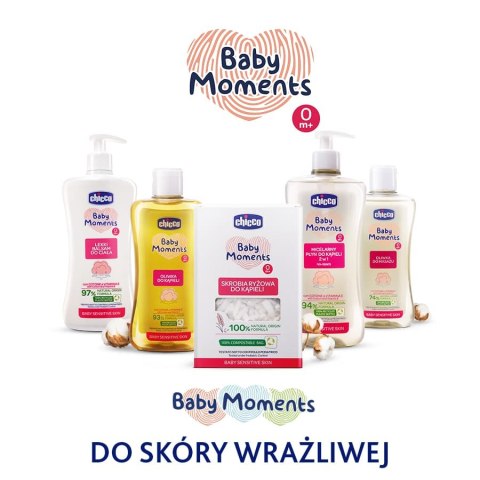 CHICCO BABY MOMENTS 0M+ 500 ml Micelarny płyn do kąpieli 2w1, z witaminą E i olejkiem