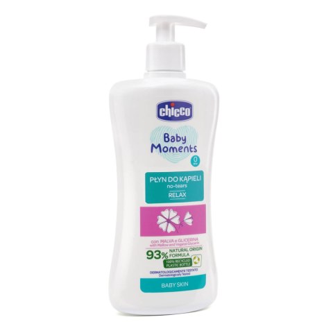 CHICCO BABY MOMENTS 0M+ 500 ml Płyn do kąpieli RELAX, z ekstraktem z malwy