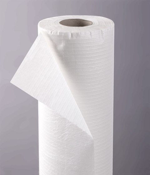 Podkład medyczny podfoliowany 50 cm x 50 m, biały, jednorazowy, perforacja co 38 cm