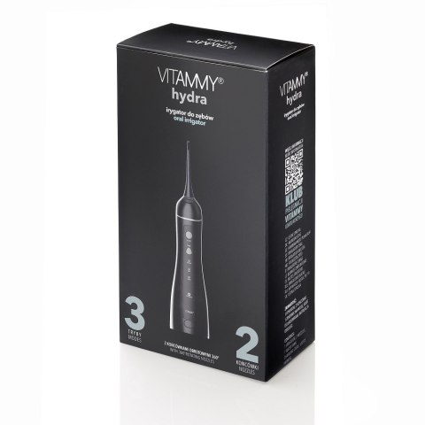 VITAMMY HYDRA CZARNY Irygator dentystyczny bezprzewodowy, 3 tryby pracy