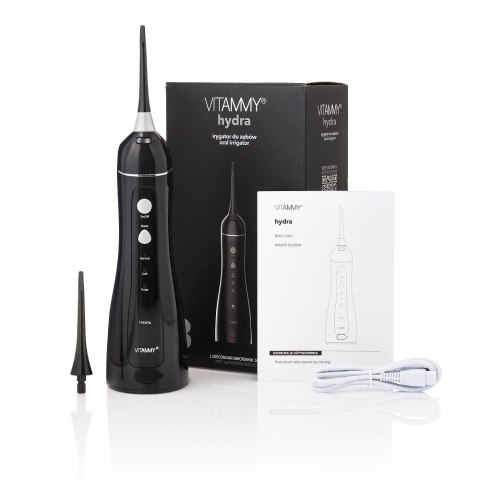 VITAMMY HYDRA CZARNY Irygator dentystyczny bezprzewodowy, 3 tryby pracy