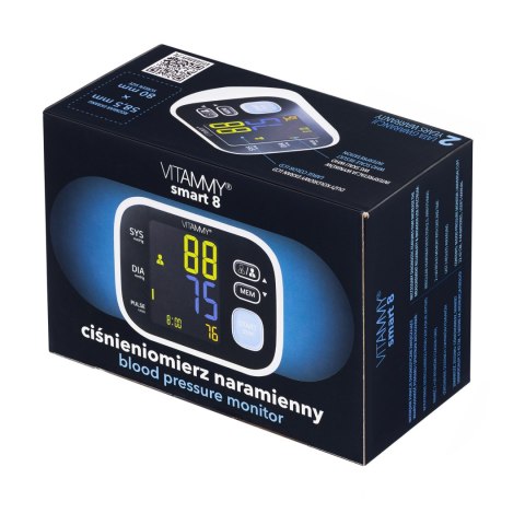 VITAMMY SMART 8 Ciśnieniomierz naramienny, wykrywanie arytmii, pamięć 2x60