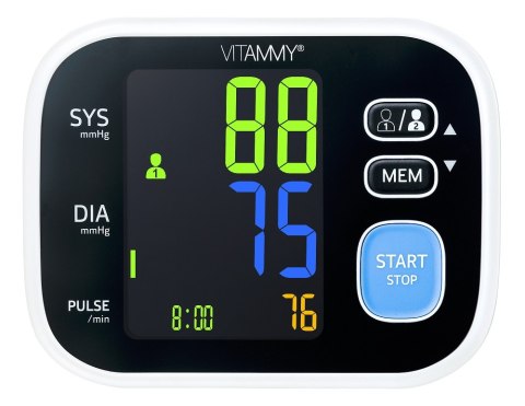 VITAMMY SMART 8 Ciśnieniomierz naramienny, wykrywanie arytmii, pamięć 2x60