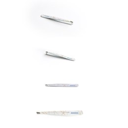 INNOXA EXPERT VM-T18C Pęseta wzorzysta prosta, 9,6 cm, stal nierdzewna, biała kreski