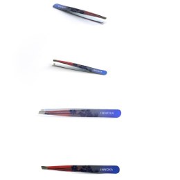 INNOXA VM-T18C Pęseta wzorzysta 9,6 cm, stal nierdzewna, granatowe drzewa