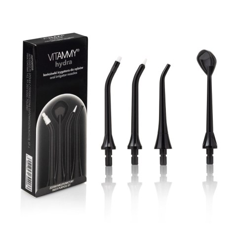 VITAMMY HYDRA CZARNE Końcówki do irygatora, wielofunkcyjne, 4 szt.
