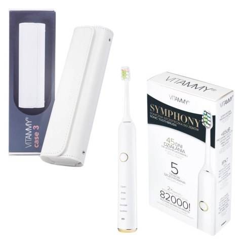 VITAMMY SYMPHONY / WHITE + ETUI CASE 3 WHITE Zestaw - szczoteczka soniczna i etui