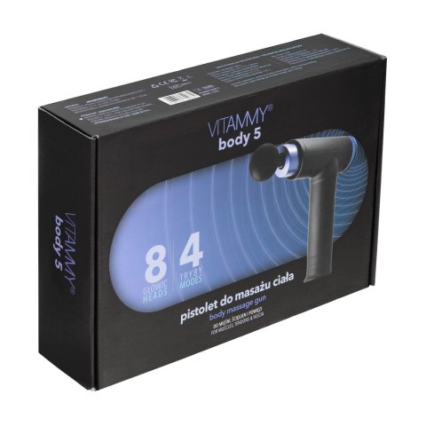 VITAMMY BODY 5 CZARNO-FIOLETOWY Pistolet do masażu ciała, mocny i efektywny