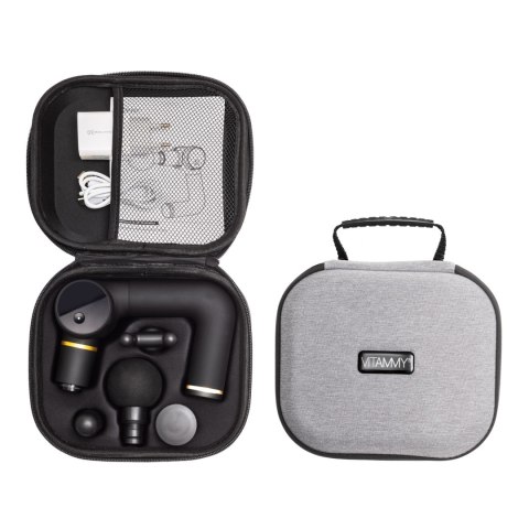 VITAMMY BODY 6 CZARNY Pistolet do masażu ciała, obrotowy uchwyt, lekki i bezpieczny