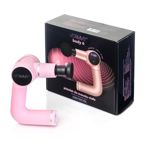 VITAMMY BODY 6 RÓŻOWY Pistolet do masażu ciała, ergonomiczny uchwyt obrotowy