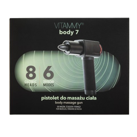 VITAMMY BODY 7 Masażer pistolet do masażu, wielofunkcyjny z 8 głowicami