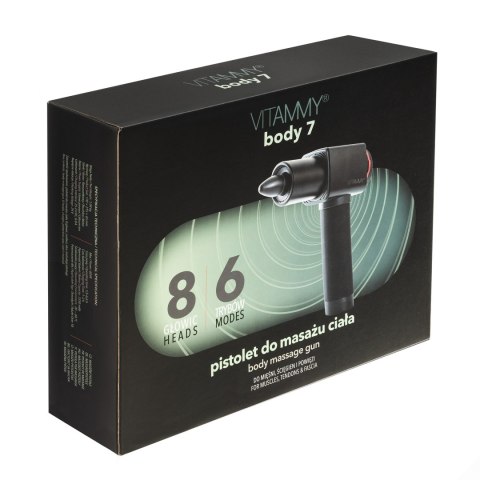VITAMMY BODY 7 Masażer pistolet do masażu, wielofunkcyjny z 8 głowicami