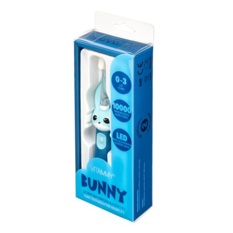 VITAMMY BUNNY BLUE Szczoteczka soniczna dla dzieci 0-3 lata, LED, nanowłókna