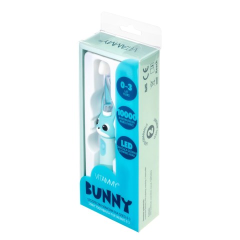 VITAMMY BUNNY LIGHT BLUE Szczoteczka soniczna dla dzieci 0-3 lata, LED, nanowłókna