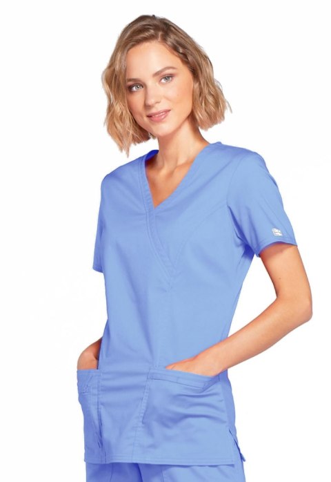 SPI ROZM. XL Bluza medyczna damska Core Stretch Mock Wrap, Błękit, 4728/CIEW/XL