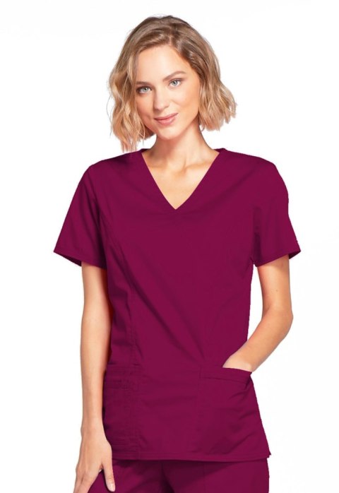 SPI ROZM. L Bluza medyczna damska Core Stretch Mock Wrap, Wino, 4728/WINW/L