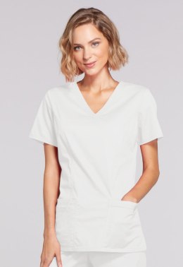 STELO ROZM. XL Bluza medyczna damska Round Neck Top, 4728/WHTW/XL