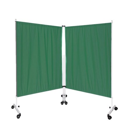 UBM PM-2 ZIELONY Parawan dwuskrzydłowy, zasłona bawełniana, 202×170 cm