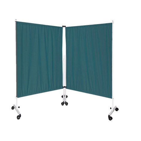 UBM PM-2 ZIELONY Parawan dwuskrzydłowy zmywalny, metalowy, mobilny, 170 x 202 cm